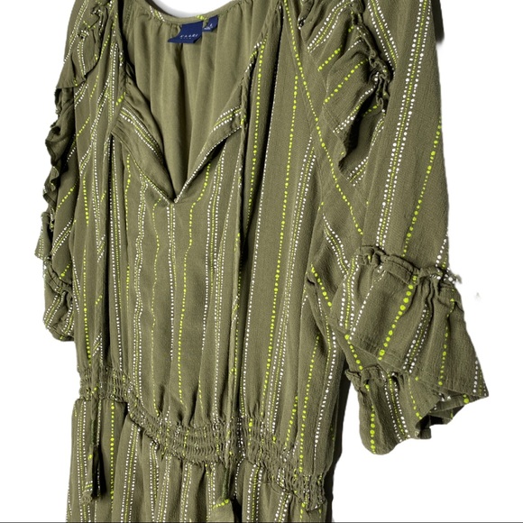 Kaari Blue green striped pesant dress size large - Picture 13 of 13